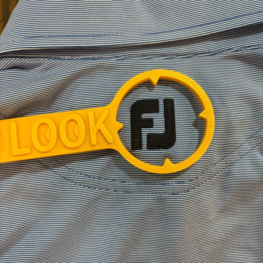 FootJoy Mens ProDry Golf Polo Shirt Blue‎ Yellow Grey Striped Colorblock Size L - Picture 4 of 9